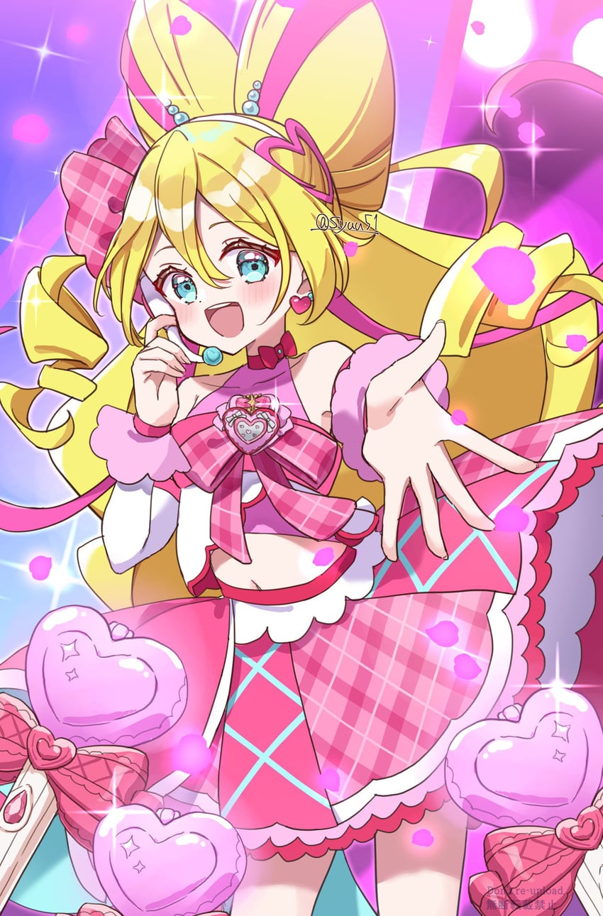 sakura uta and cure idol (precure and 1 more) drawn by hiiragi_syuu