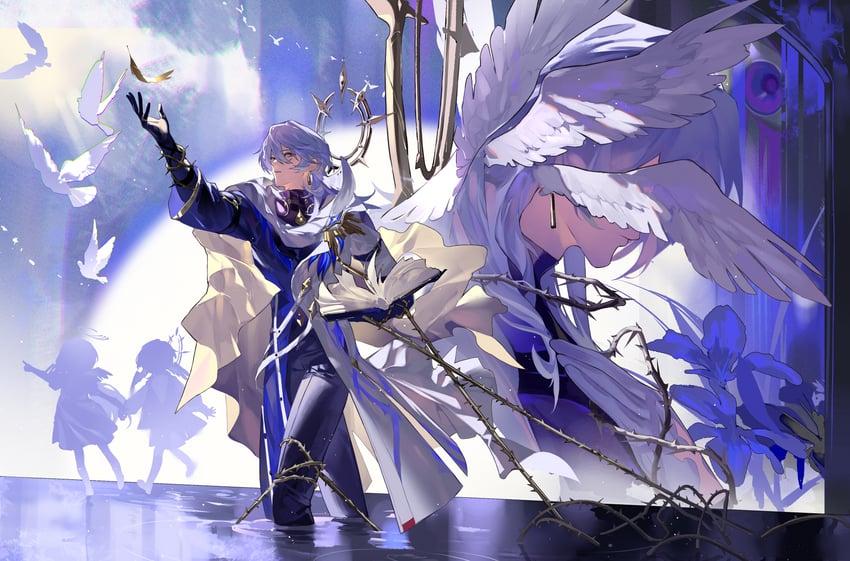 robin and sunday (honkai and 1 more) drawn by miemiebei