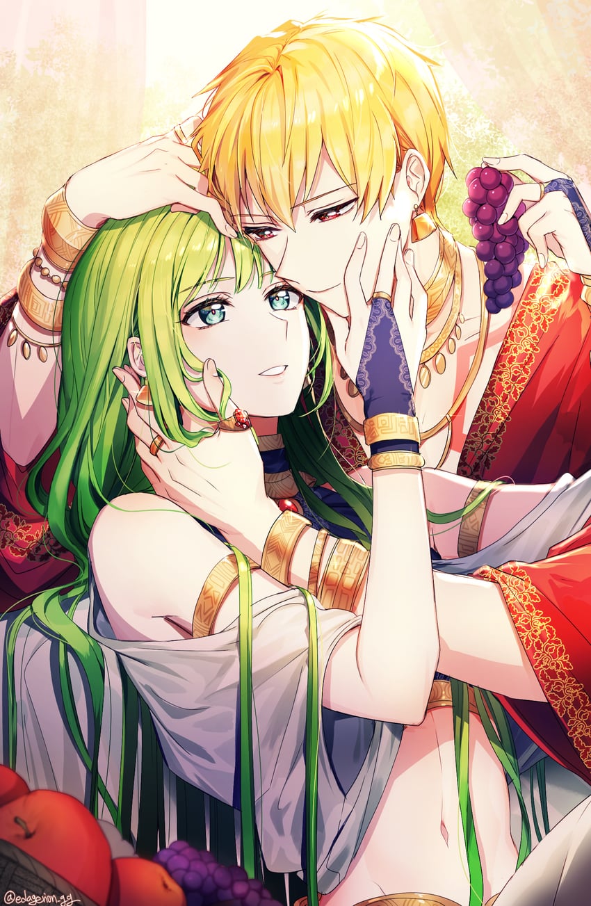 gilgamesh and enkidu (fate and 1 more) drawn by ede