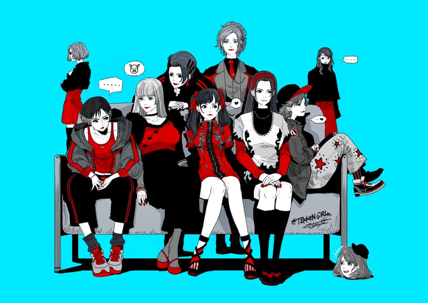 kazama asuka, lili, ling xiaoyu, reina, nina williams, and 6 more (tekken and 1 more) drawn by jbstyle
