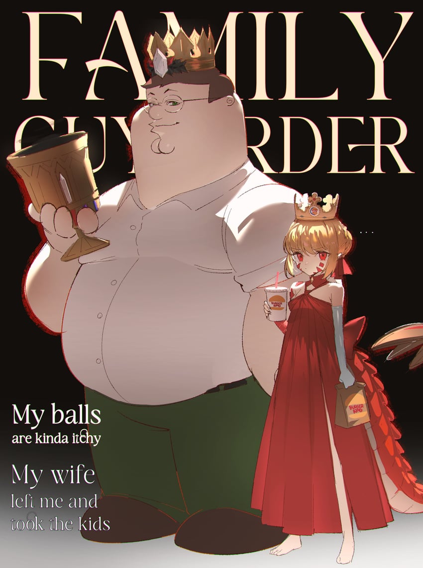 nero claudius, queen draco, and peter griffin (fate and 3 more) drawn by kowai_(iamkowai)