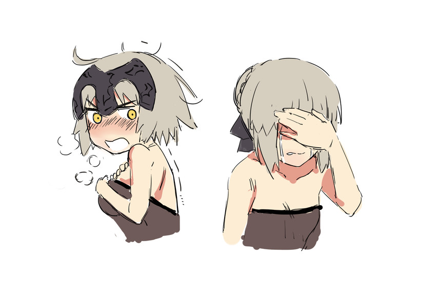 artoria pendragon, jeanne d'arc alter, and saber alter (fate and 1 more) drawn by club3