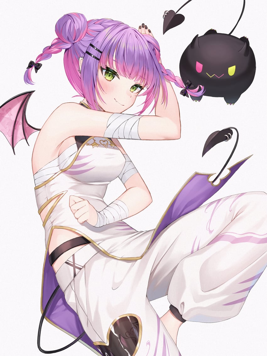 tokoyami towa and bibi (hololive) drawn by runlan_0329