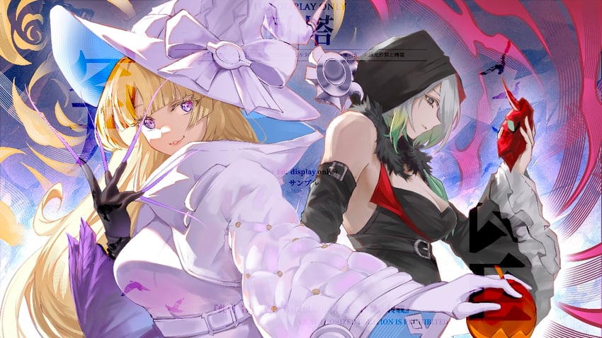 diabellstar the black witch and diabellze the original sinkeeper (yu-gi-oh!) drawn by yumumu