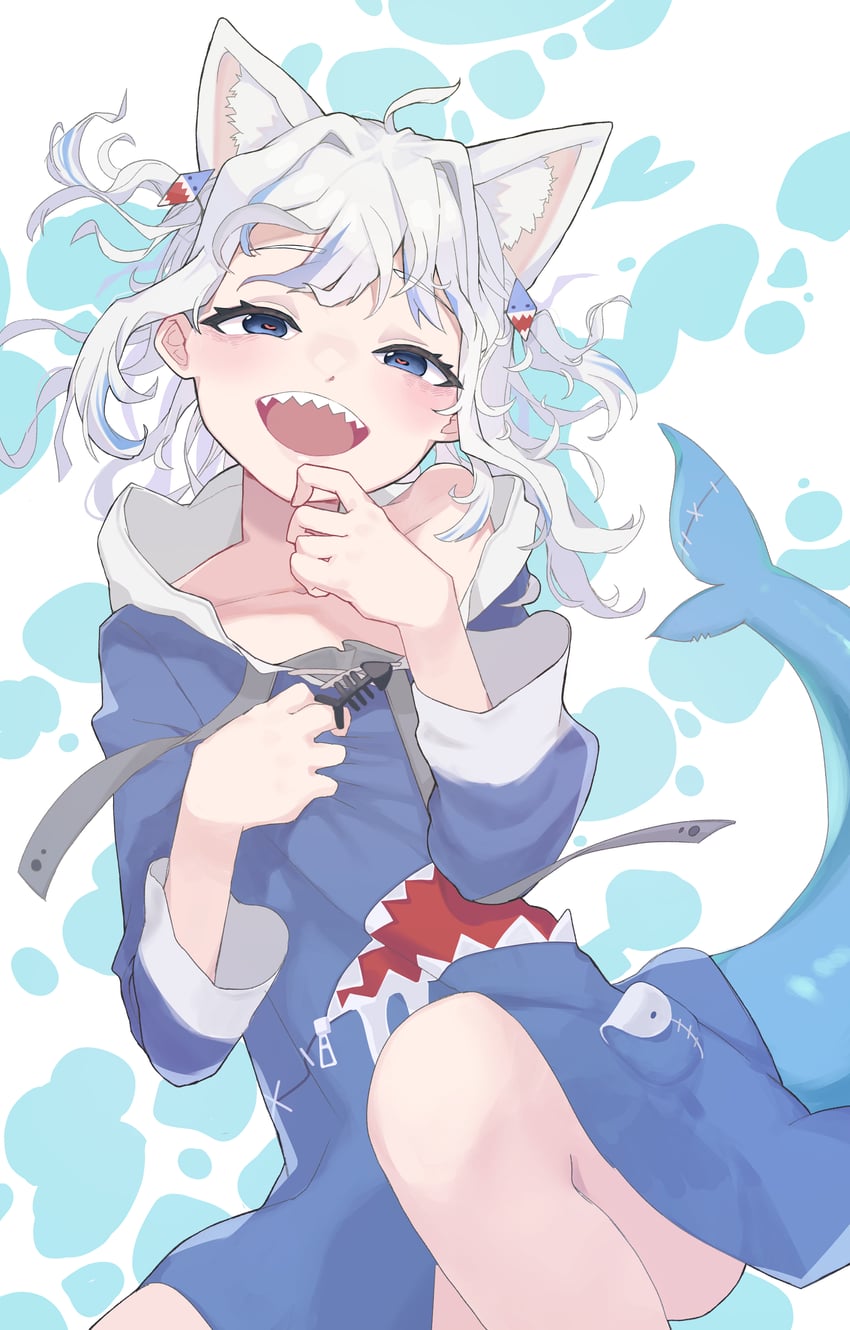 gawr gura (hololive and 1 more) drawn by garib_(gari_gari_1)
