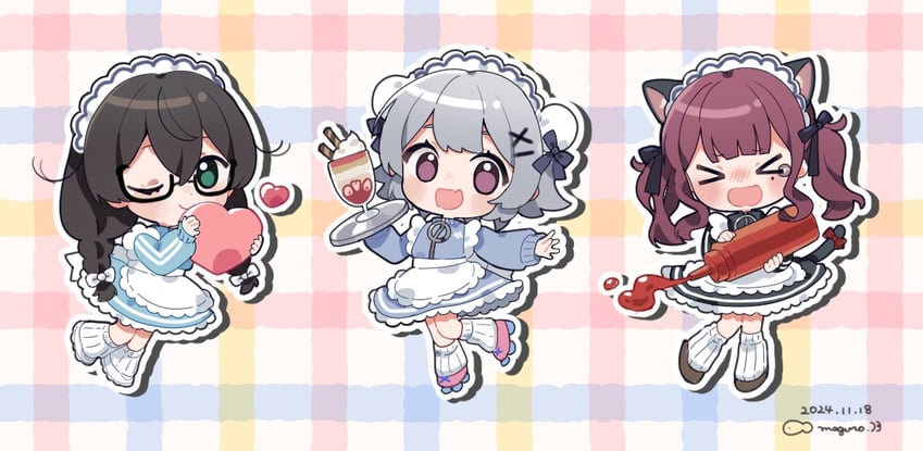 koharu rikka, natsuki karin, and hanakuma chifuyu (synthesizer v and 1 more) drawn by binchou_maguro