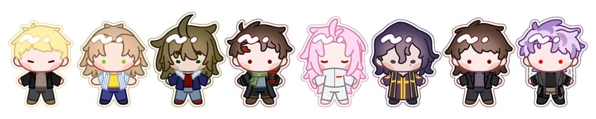 hatsutori hajime, utsugi noriyuki, atou haruki, harada minoru, isoi reiji, and 2 more (saibou shinkyoku) drawn by sopas_(so_redbean)