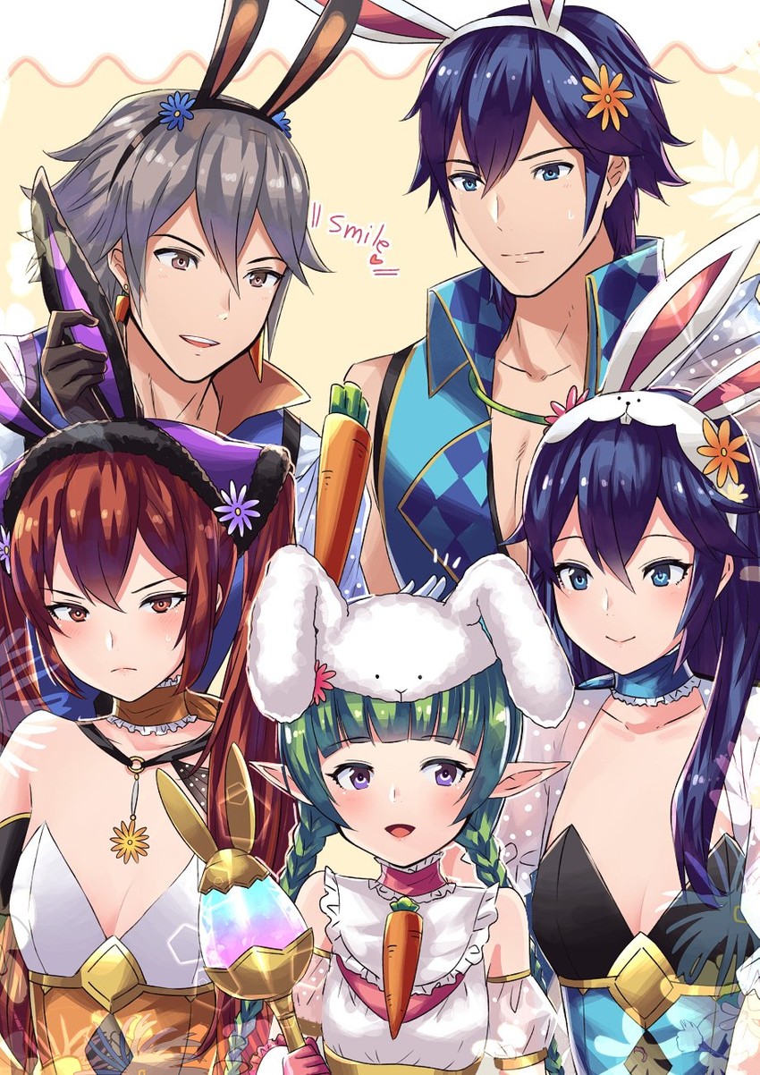 lucina, chrom, severa, nah, and inigo (fire emblem and 2 more) drawn by ameno_(a_meno0)