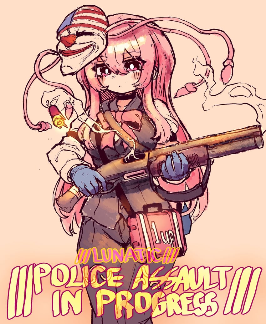 hata no kokoro (touhou and 1 more) drawn by rampa93