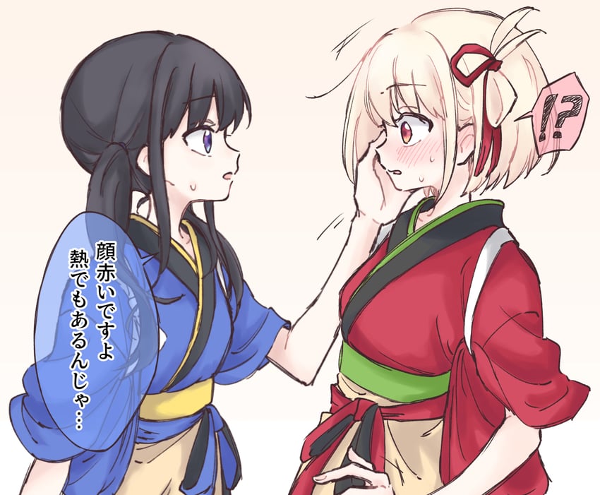 nishikigi chisato and inoue takina (lycoris recoil) drawn by syonosuke9573