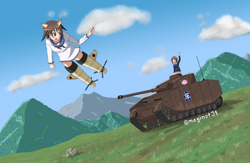 nishizumi miho and miyafuji yoshika (girls und panzer and 2 more) drawn by maginot31