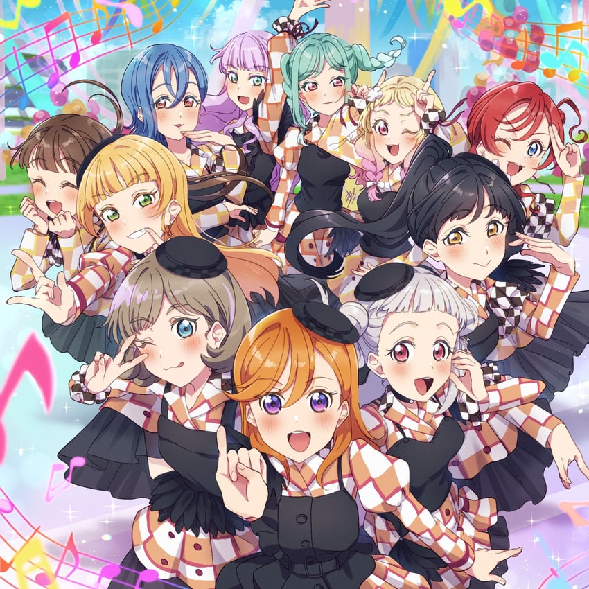 shibuya kanon, heanna sumire, tang keke, arashi chisato, hazuki ren, and 6 more (love live! and 1 more) drawn by kyaku_tasu