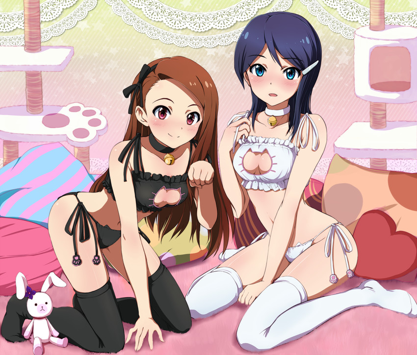 minase iori, usa-chan, and mizutani eri (idolmaster and 1 more) drawn by hina_(araburu-hinadori)