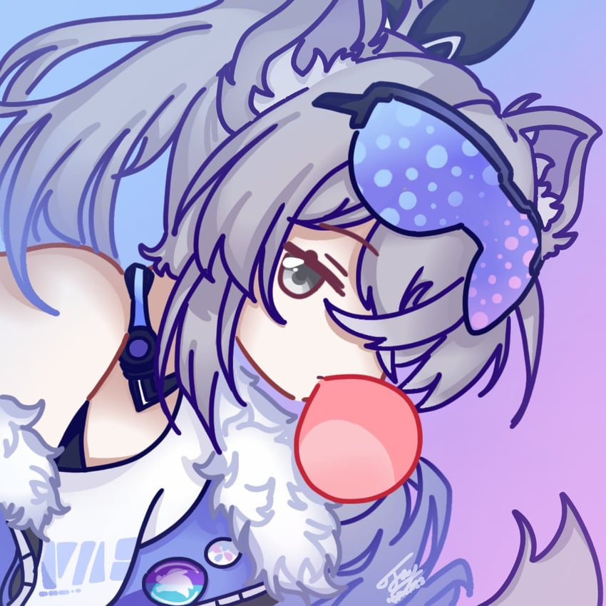 silver wolf (honkai and 1 more) drawn by faydee