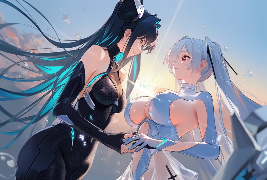 cinderella and little mermaid (goddess of victory: nikke) drawn by yumeto_(ym-1)
