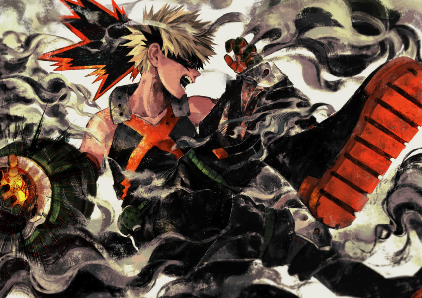 bakugou katsuki (boku no hero academia) drawn by yasutatsu_(amazu)