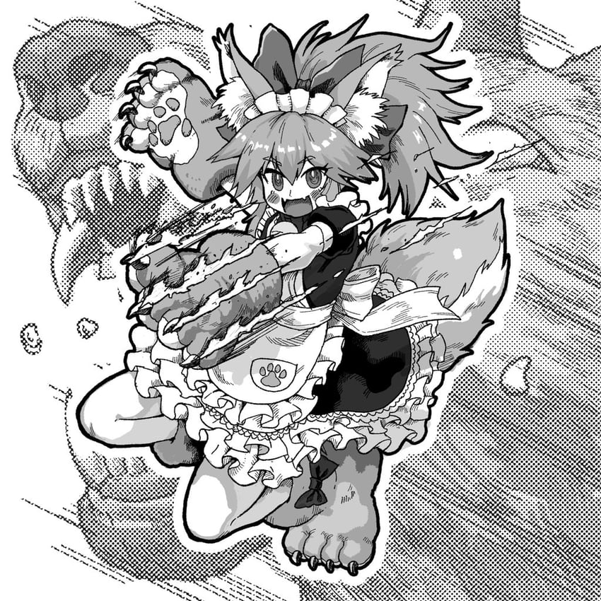 tamamo and tamamo cat (fate and 1 more) drawn by kusama_takato