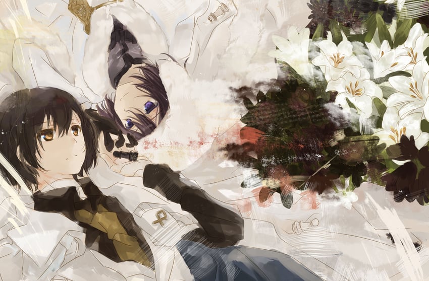 dazai osamu and fyodor dostoyevsky (bungou stray dogs) drawn by kankitsurui_ume