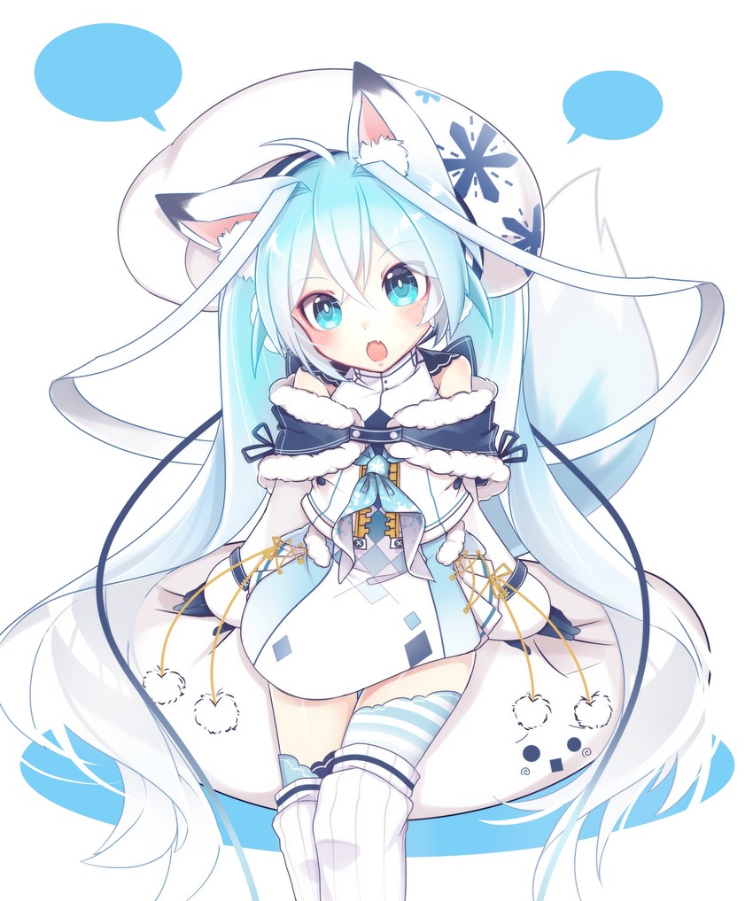 hatsune miku and yuki miku (vocaloid) drawn by chuuko_anpu