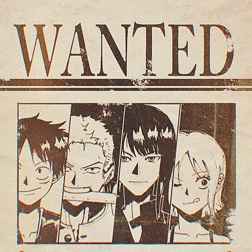 nami, monkey d. luffy, nico robin, and roronoa zoro (one piece) drawn by onecata11