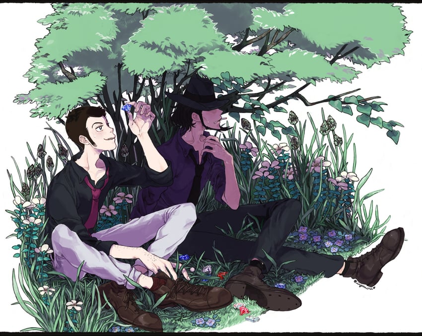 arsene lupin iii and jigen daisuke (lupin iii) drawn by urourooooo