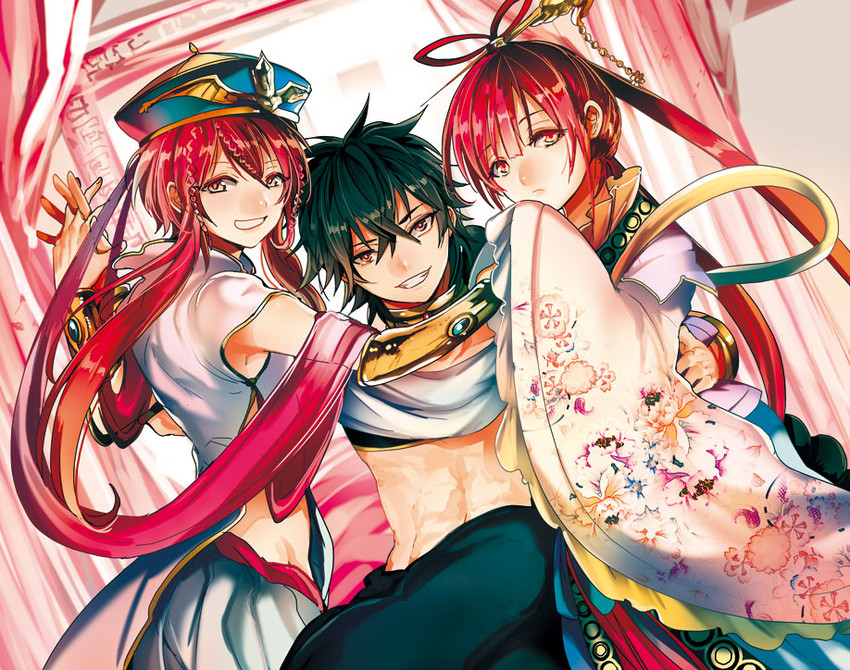 judal, ren kougyoku, and ren kouha (magi the labyrinth of magic) drawn by maguchimo