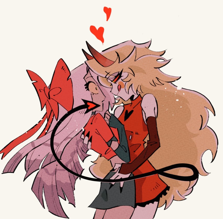 charlie morningstar and vaggie (hazbin hotel) drawn by yasutak1192