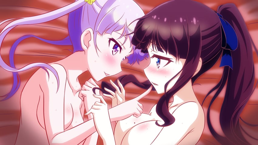 suzukaze aoba and takimoto hifumi (new game!) drawn by takefumi