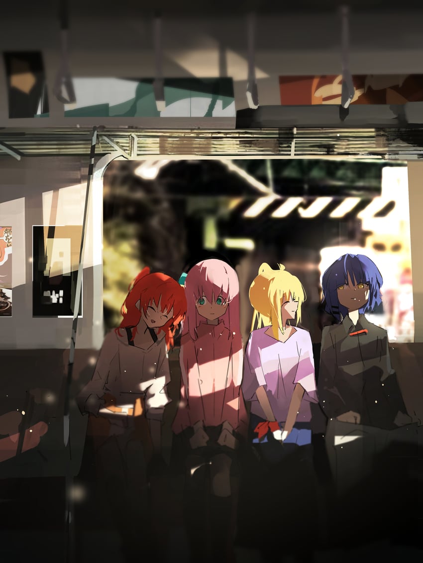 gotoh hitori, kita ikuyo, ijichi nijika, and yamada ryo (bocchi the rock!) drawn by aimu_(hwfdx)