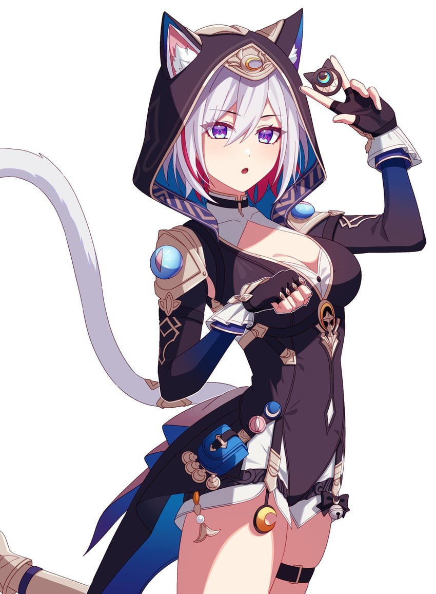 topaz and cipher (honkai and 1 more) drawn by pochimaru_(marumaru_wanwan)
