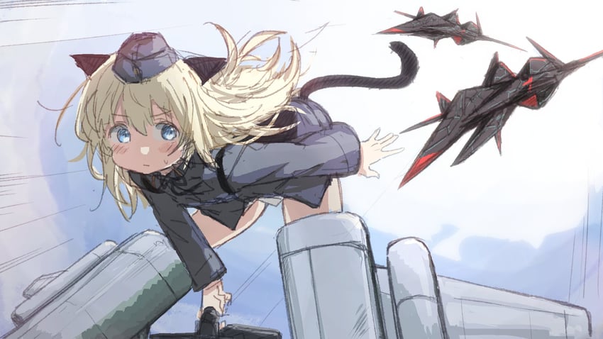 helma lennartz, neuroi, munin, and hugin (world witches series and 3 more) drawn by m1saki_1