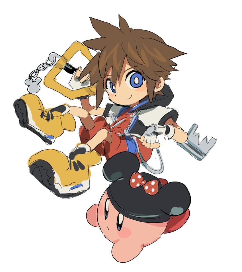 kirby and sora (kirby and 3 more) drawn by nt_26