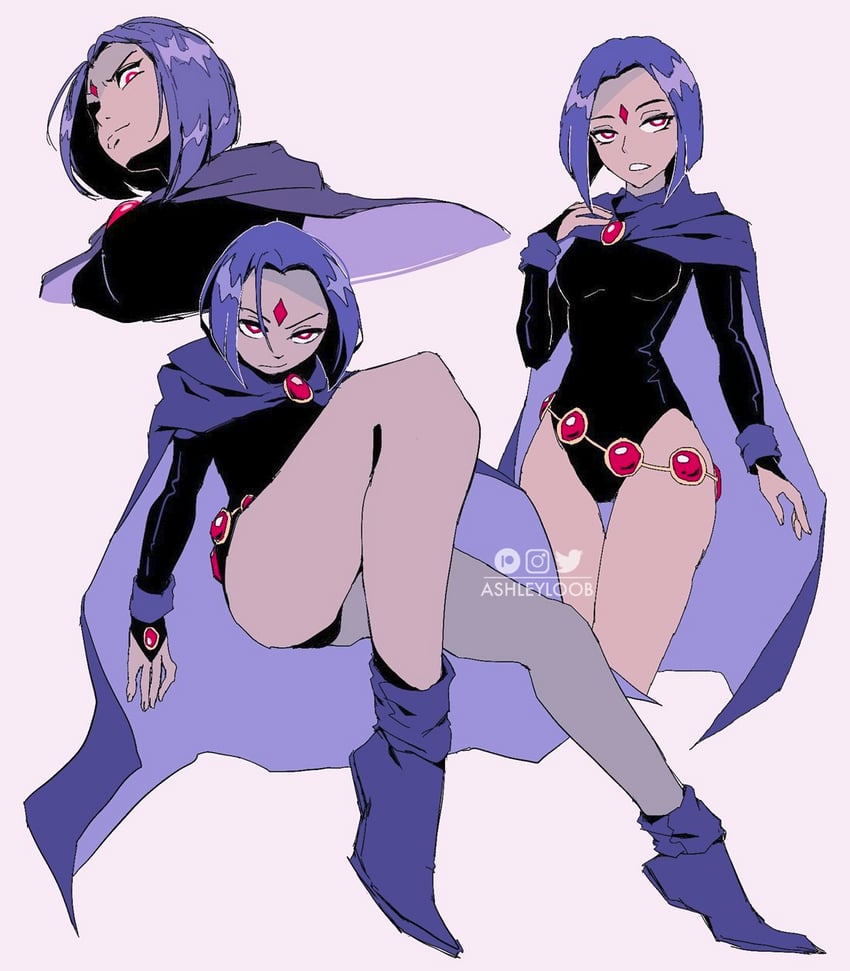 raven (dc comics and 1 more) drawn by ashleyloob