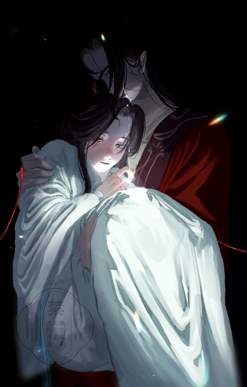 xie lian and hua cheng (tianguan cifu) drawn by spica_lili