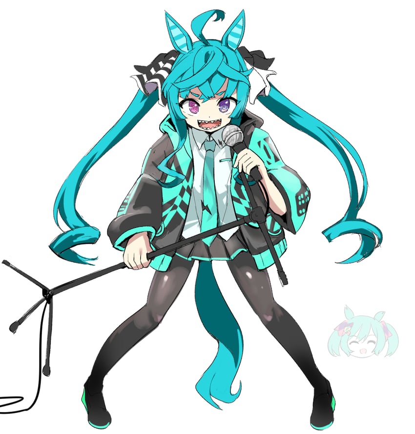 hatsune miku, twin turbo, and smart falcon (vocaloid and 1 more) drawn by tenten_(chan4545)