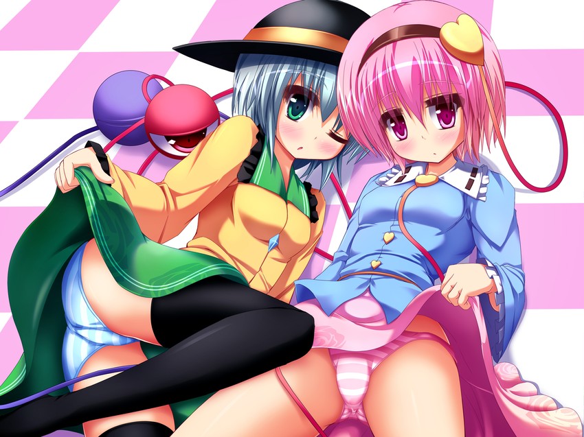 komeiji koishi and komeiji satori (touhou) drawn by liya