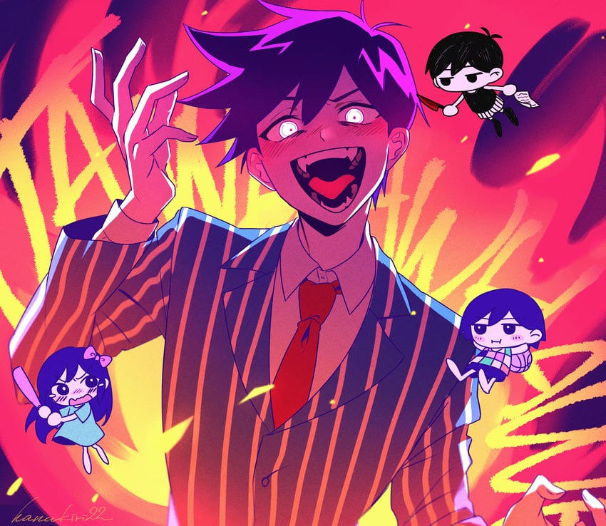 omori, aubrey, kel, hero, and bossman hero (omori) drawn by hanakiri22
