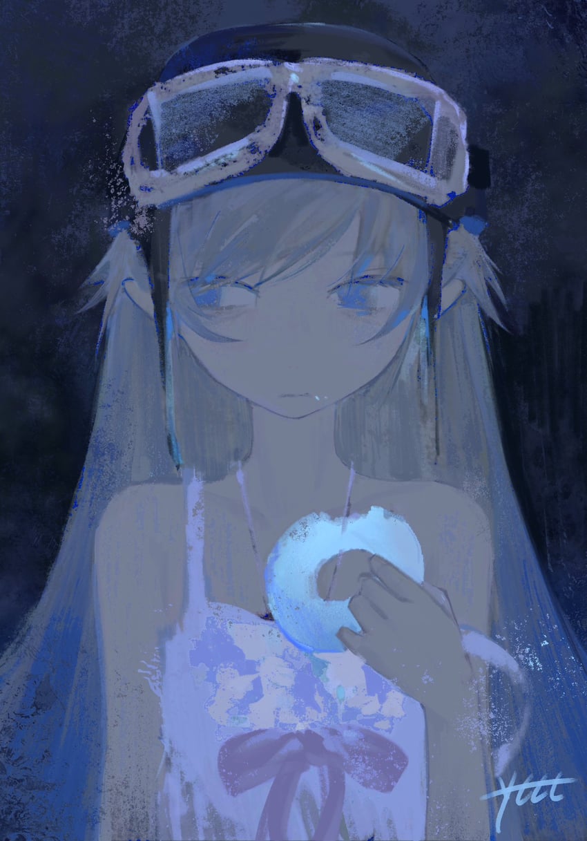 oshino shinobu (monogatari and 1 more) drawn by ybluetyt