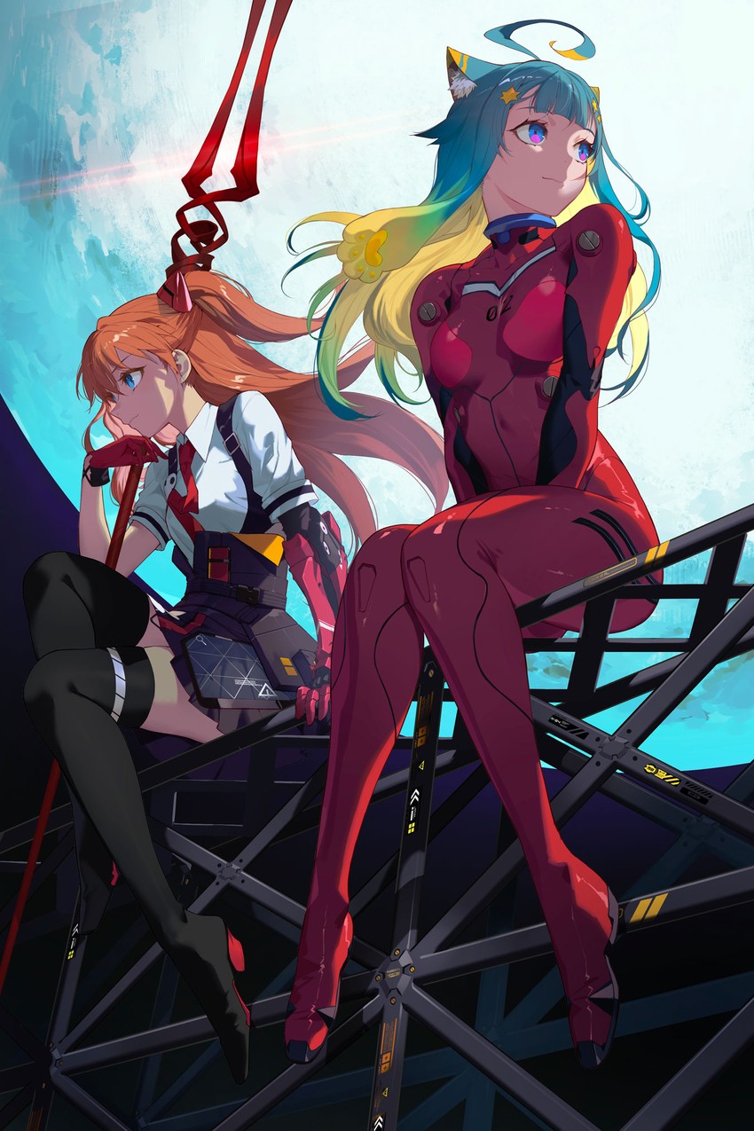 souryuu asuka langley and lanmewko (original and 4 more) drawn by salmon88