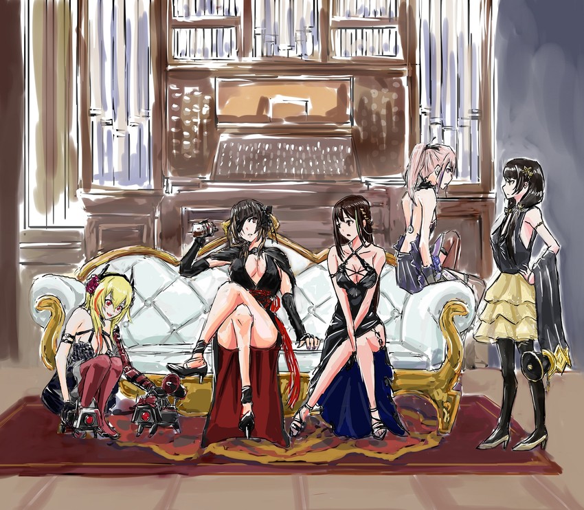 m4a1, st ar-15, dinergate, banana, m4 sopmod ii, and 2 more (girls' frontline) drawn by chika_(keiin)