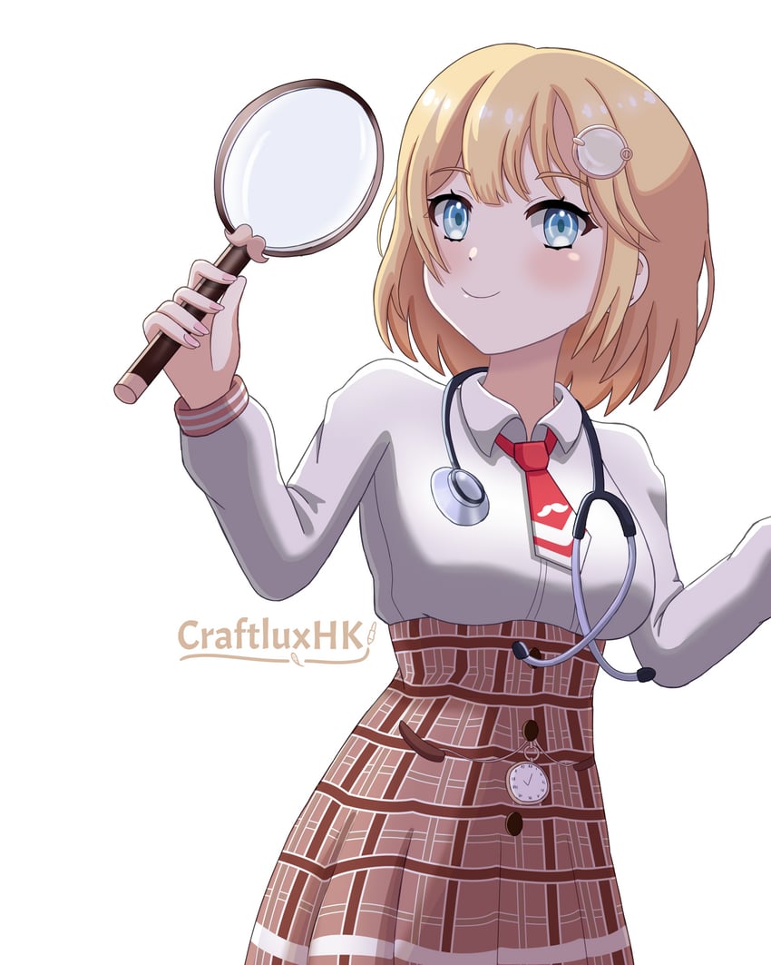 watson amelia (hololive and 1 more) drawn by craftluxhk