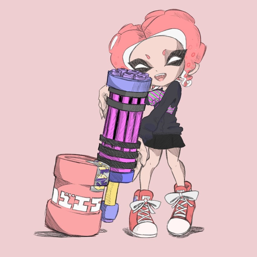 inkling player character and ivy (splatoon) drawn by ivy_spl