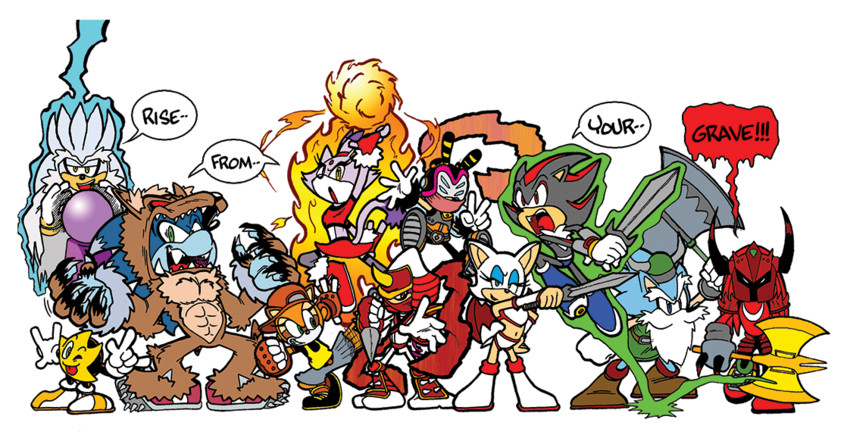 sonic the hedgehog, shadow the hedgehog, blaze the cat, rouge the bat, knuckles the echidna, and 14 more (sonic and 7 more) drawn by jongraywb