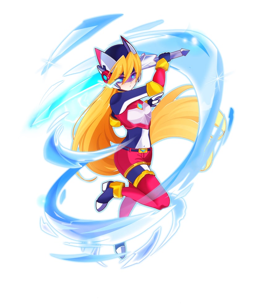 ciel and model z (mega man and 2 more) drawn by aizeis