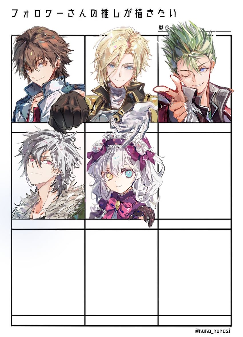crow armbrust, lloyd bannings, lapis rosenberg, kevin graham, and rufus albarea (eiyuu densetsu and 2 more) drawn by o2cake