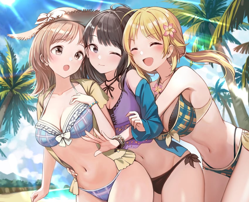 hachimiya meguru, sakuragi mano, and kazano hiori (idolmaster and 1 more) drawn by tuna_picture