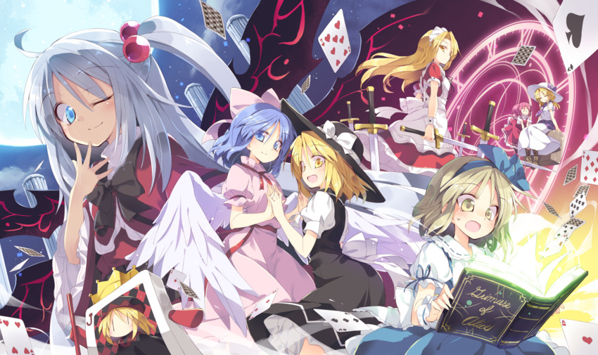 alice margatroid, lily white, shinki, yumeko, lily black, and 5 more (touhou and 1 more) drawn by satou_kibi