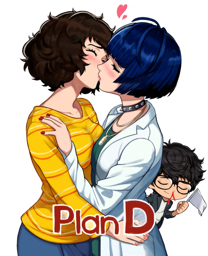 amamiya ren, kawakami sadayo, and takemi tae (persona and 1 more) drawn by neggoartz