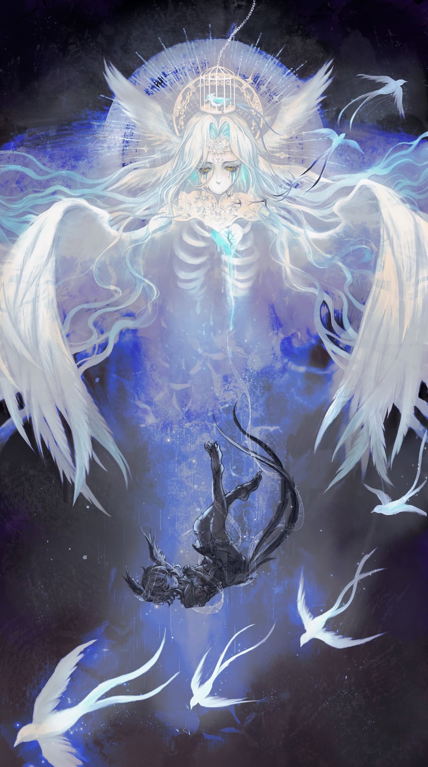 meteion and the endsinger (final fantasy and 1 more) drawn by qinghemiaomiao