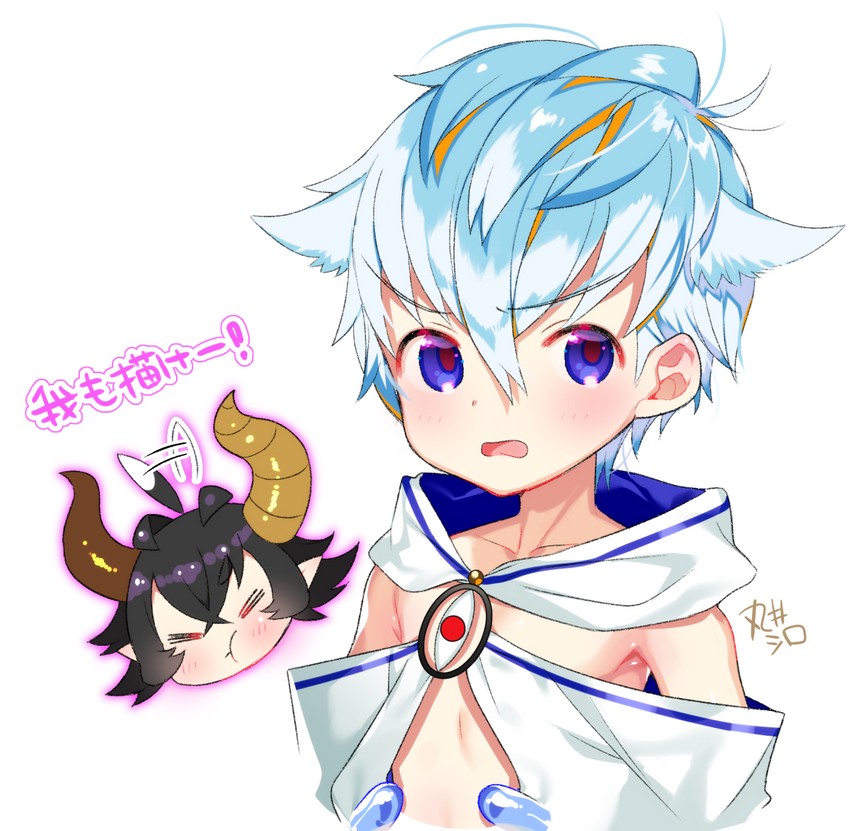 devil king and slime (tensei shitara party ga otokonoko darake datta kedo danjite ore wa shotacon janai!) drawn by marui_shiro